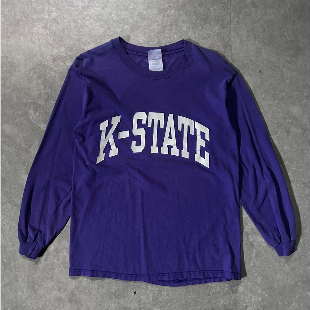 90's Vintage Kansas State Wildcats Purple Long Sleeve Shirt-M